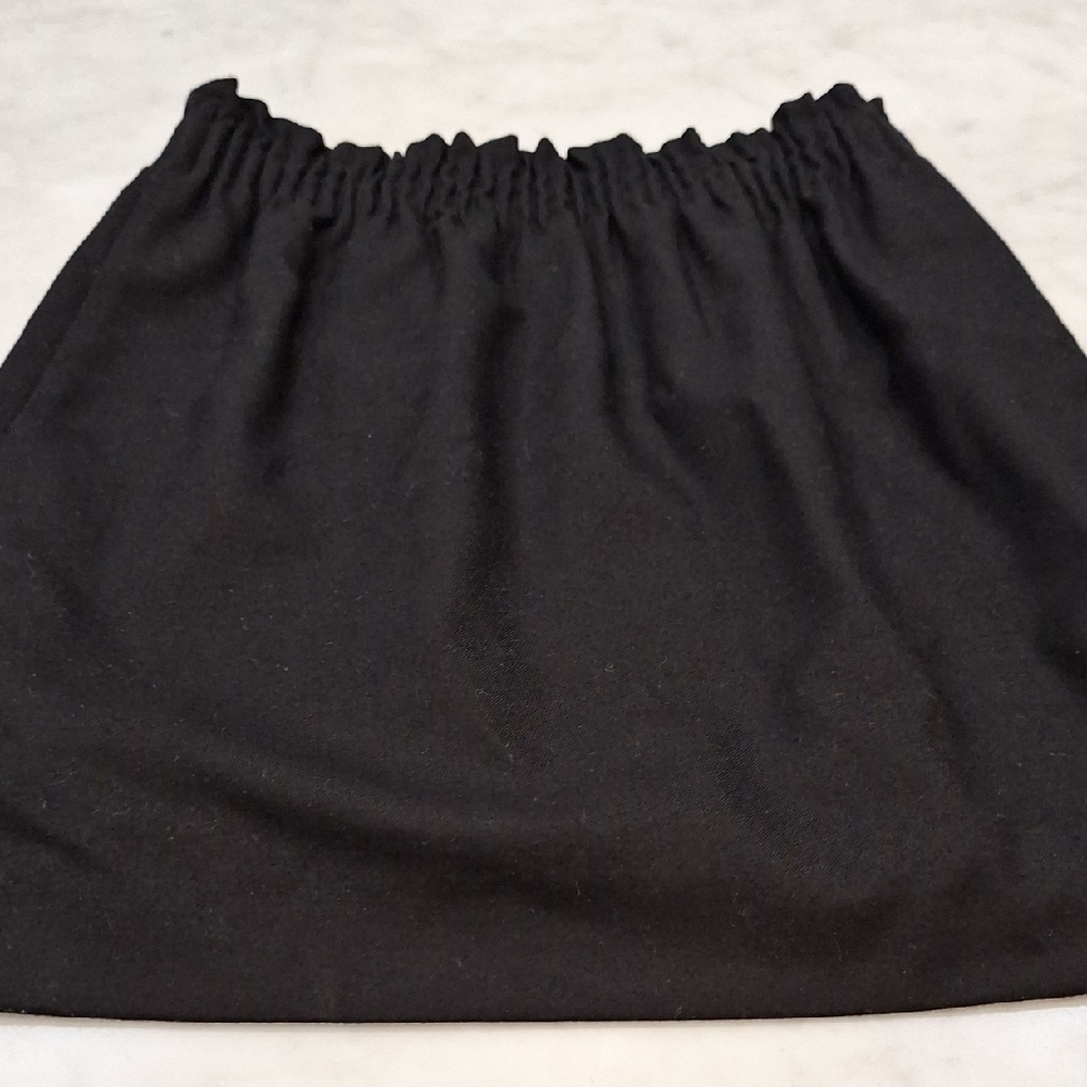 J. Crew Wool‎ Blend Professional Suit Skirt Pockets Elastic Waist Black Sz 4
